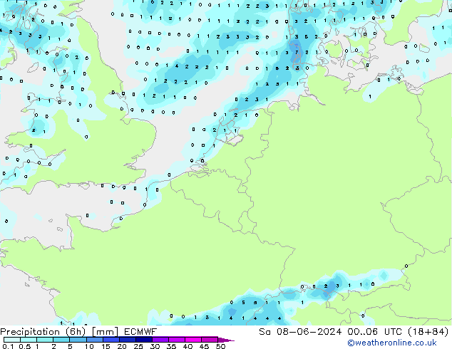 Z500/Rain (+SLP)/Z850 ECMWF Sa 08.06.2024 06 UTC