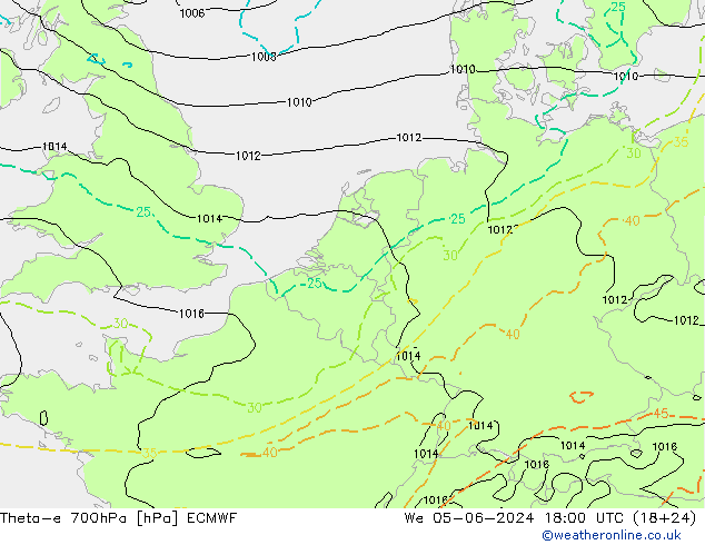 Theta-e 700hPa ECMWF Çar 05.06.2024 18 UTC