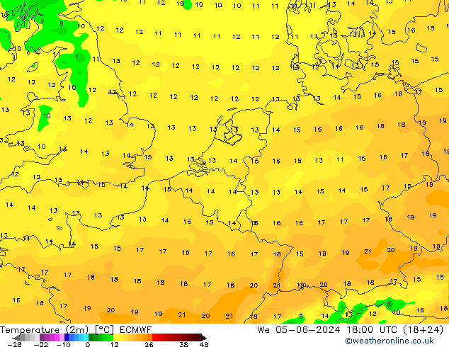 карта температуры ECMWF ср 05.06.2024 18 UTC