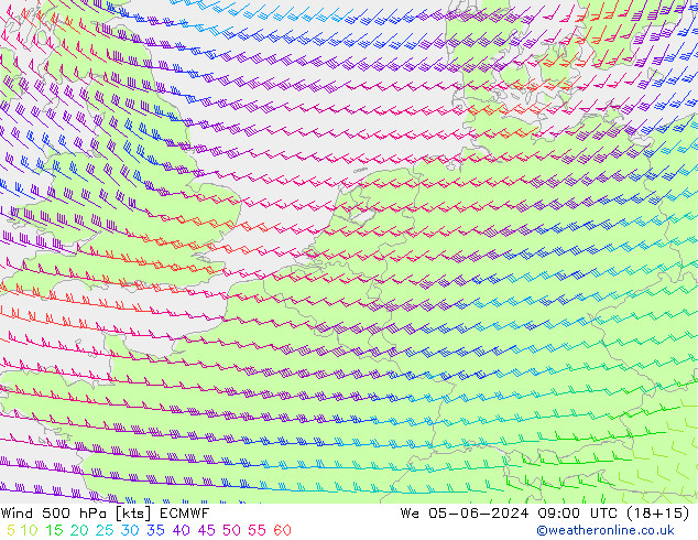 Wind 500 hPa ECMWF We 05.06.2024 09 UTC