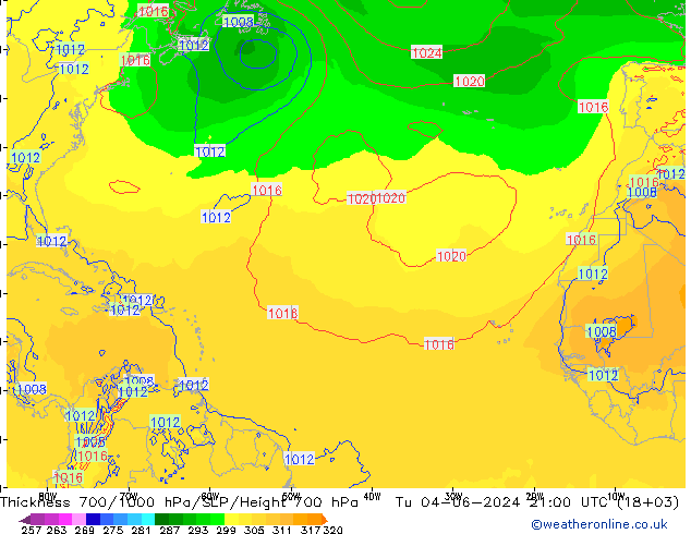 Schichtdicke 700-1000 hPa ECMWF Di 04.06.2024 21 UTC