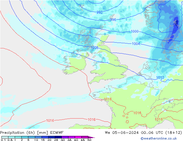 Z500/Rain (+SLP)/Z850 ECMWF Mi 05.06.2024 06 UTC