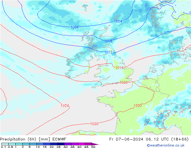 Z500/Yağmur (+YB)/Z850 ECMWF Cu 07.06.2024 12 UTC