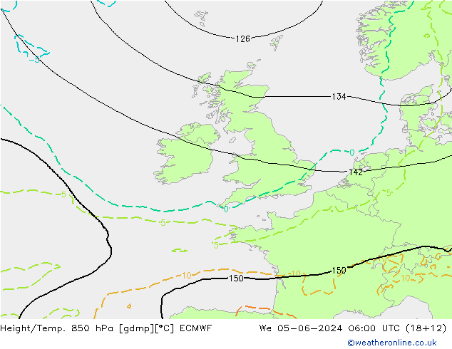 Z500/Rain (+SLP)/Z850 ECMWF Mi 05.06.2024 06 UTC