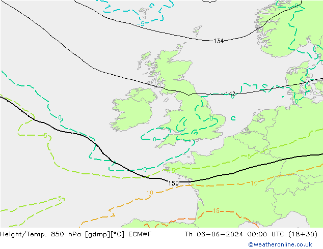 Z500/Yağmur (+YB)/Z850 ECMWF Per 06.06.2024 00 UTC