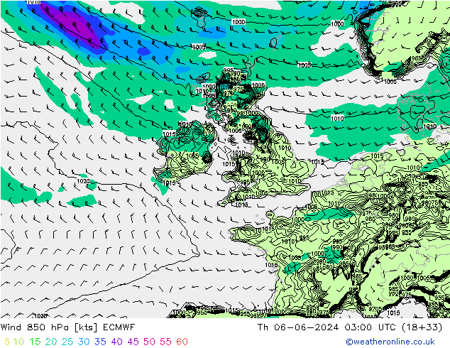  850 hPa ECMWF  06.06.2024 03 UTC