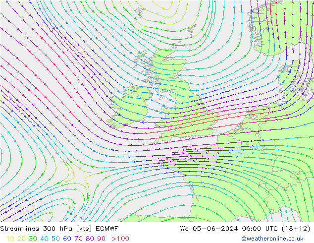 ветер 300 гПа ECMWF ср 05.06.2024 06 UTC