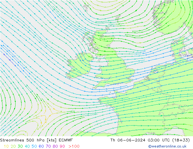 Stroomlijn 500 hPa ECMWF do 06.06.2024 03 UTC