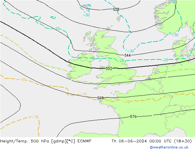 Z500/Yağmur (+YB)/Z850 ECMWF Per 06.06.2024 00 UTC