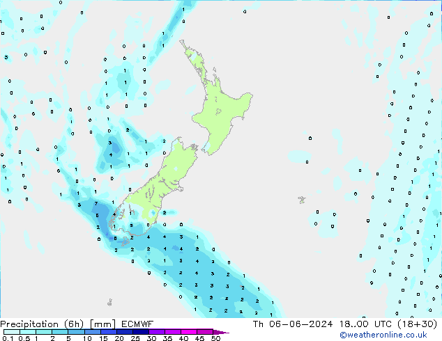 Z500/Rain (+SLP)/Z850 ECMWF jue 06.06.2024 00 UTC