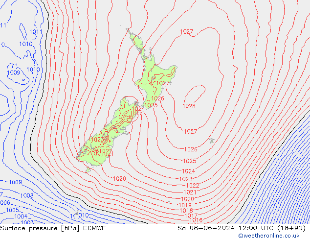 Yer basıncı ECMWF Cts 08.06.2024 12 UTC