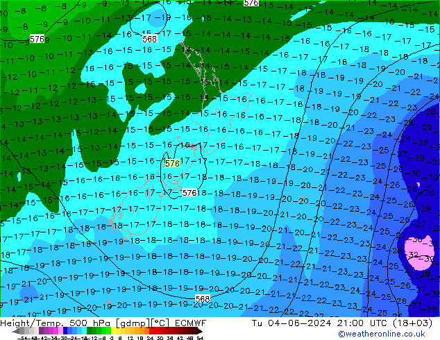 Geop./Temp. 500 hPa ECMWF mar 04.06.2024 21 UTC