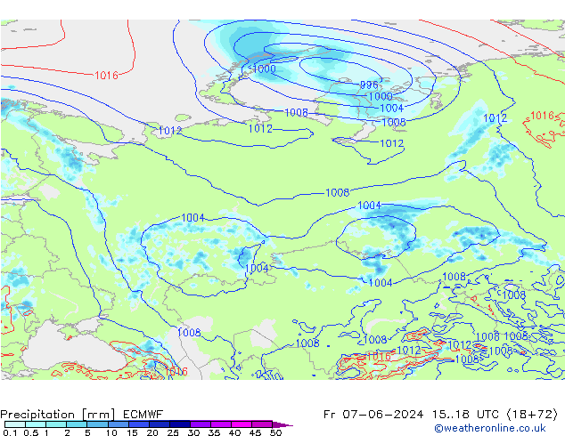 Yağış ECMWF Cu 07.06.2024 18 UTC