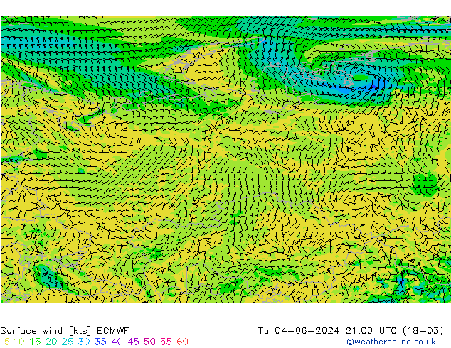 Rüzgar 10 m ECMWF Sa 04.06.2024 21 UTC