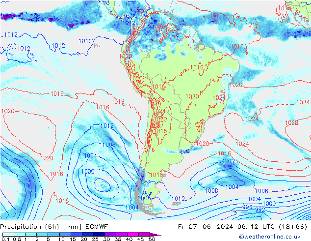 Z500/Regen(+SLP)/Z850 ECMWF vr 07.06.2024 12 UTC