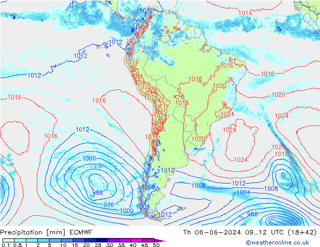 precipitação ECMWF Qui 06.06.2024 12 UTC