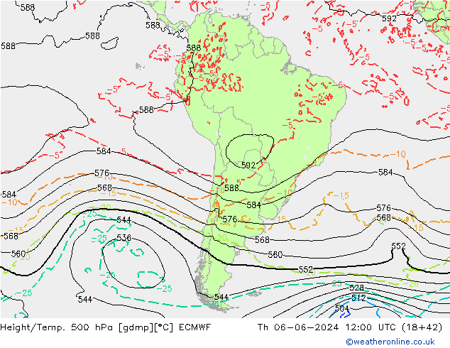 Z500/Rain (+SLP)/Z850 ECMWF Qui 06.06.2024 12 UTC