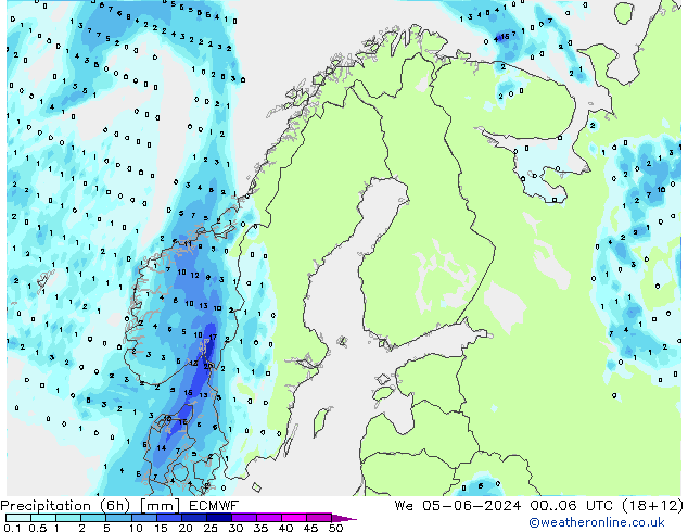 Z500/Rain (+SLP)/Z850 ECMWF 星期三 05.06.2024 06 UTC