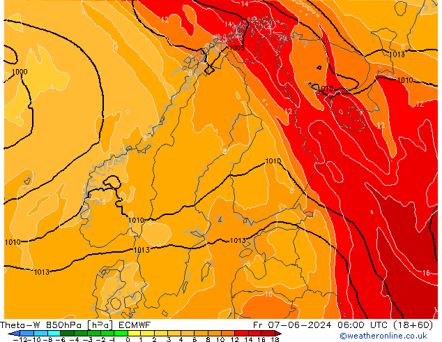 Theta-W 850hPa ECMWF pt. 07.06.2024 06 UTC