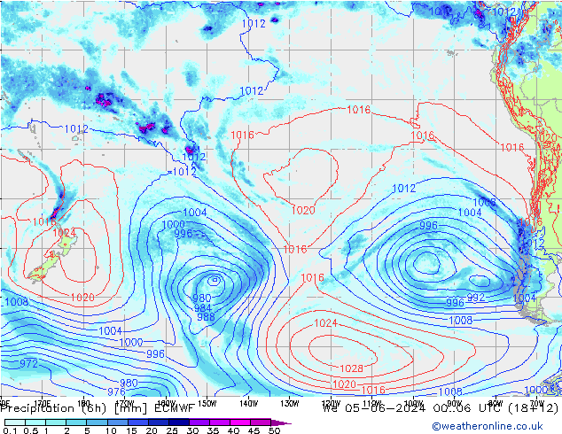 Z500/Rain (+SLP)/Z850 ECMWF mié 05.06.2024 06 UTC