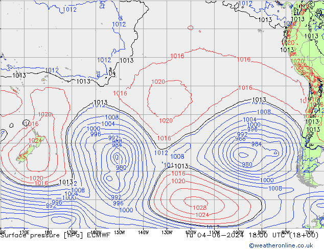 Luchtdruk (Grond) ECMWF di 04.06.2024 18 UTC