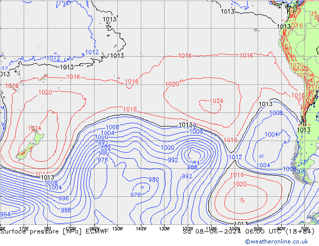 Luchtdruk (Grond) ECMWF za 08.06.2024 06 UTC