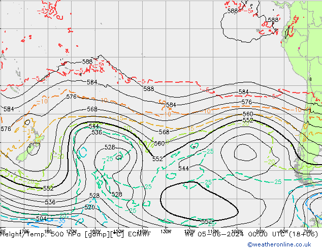 Z500/Rain (+SLP)/Z850 ECMWF śro. 05.06.2024 00 UTC