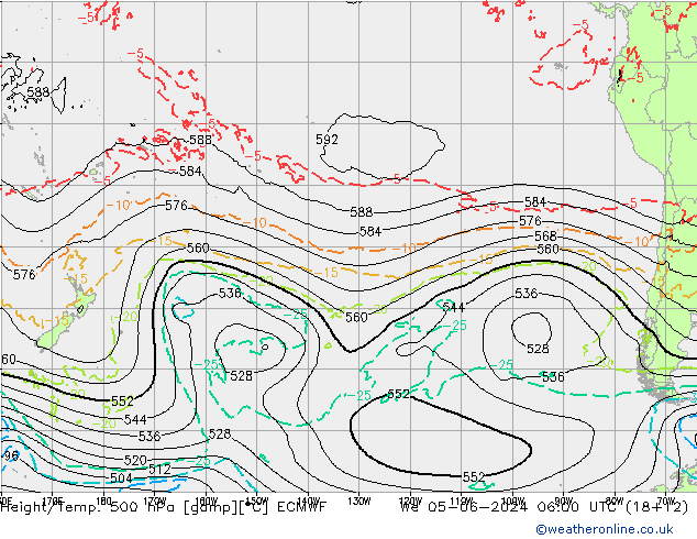 Z500/Rain (+SLP)/Z850 ECMWF mié 05.06.2024 06 UTC