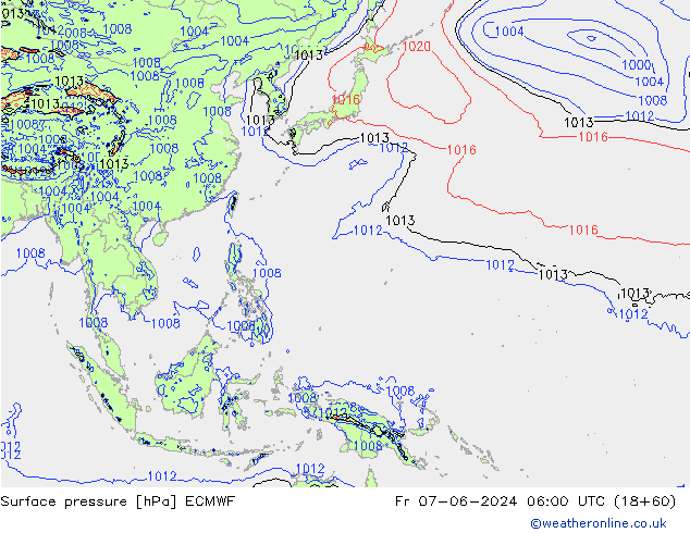 Surface pressure ECMWF Fr 07.06.2024 06 UTC