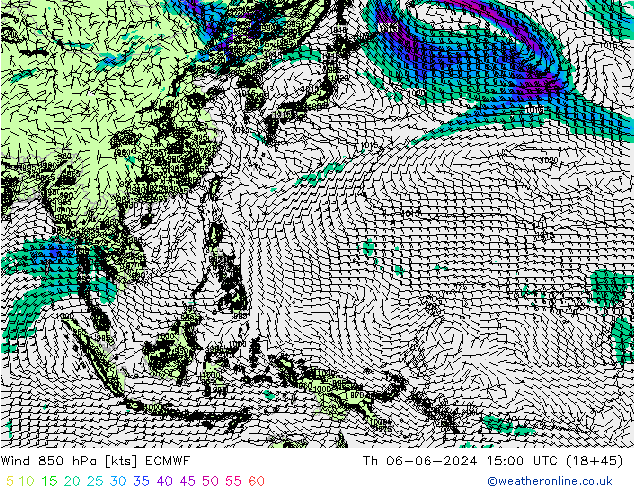 Wind 850 hPa ECMWF Th 06.06.2024 15 UTC