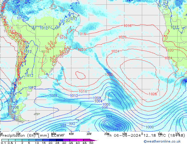 Z500/Rain (+SLP)/Z850 ECMWF Th 06.06.2024 18 UTC