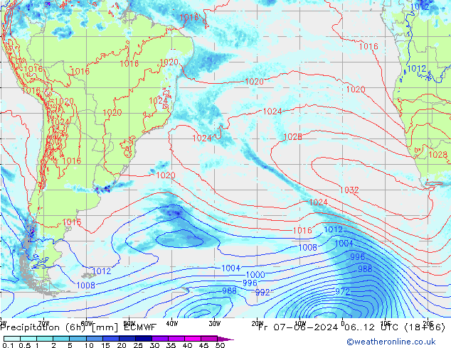 Z500/Rain (+SLP)/Z850 ECMWF  07.06.2024 12 UTC