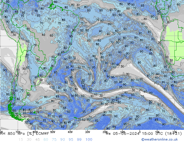 RH 850 hPa ECMWF  05.06.2024 15 UTC