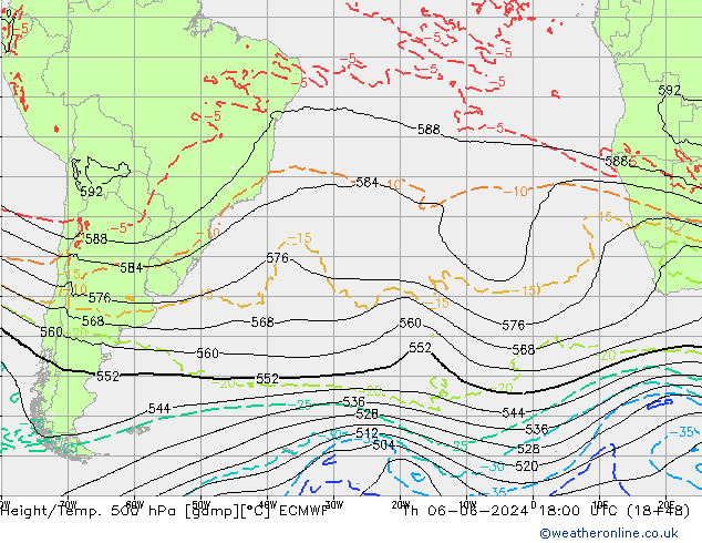 Z500/Rain (+SLP)/Z850 ECMWF Th 06.06.2024 18 UTC