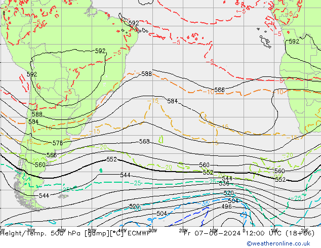 Z500/Rain (+SLP)/Z850 ECMWF  07.06.2024 12 UTC