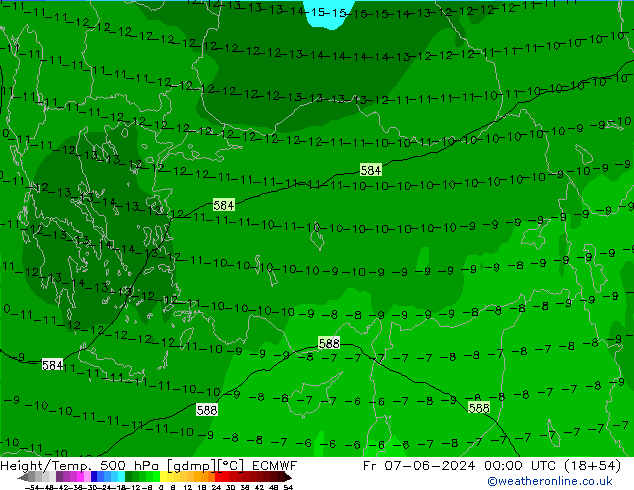 Z500/Rain (+SLP)/Z850 ECMWF Fr 07.06.2024 00 UTC