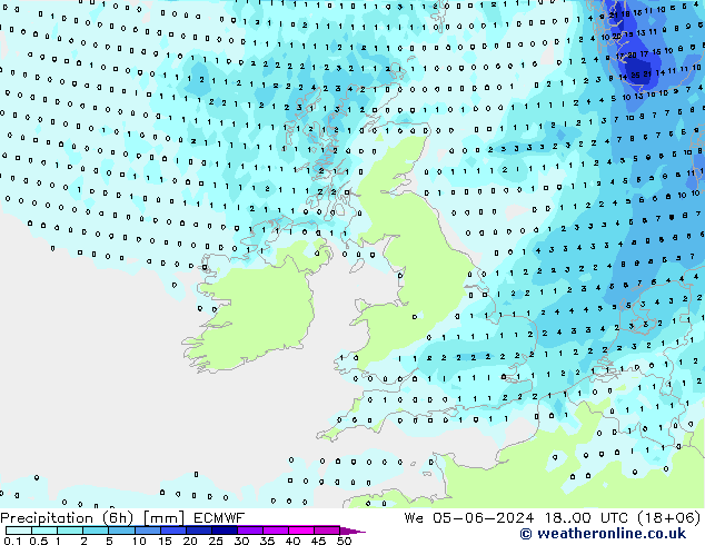 Z500/Rain (+SLP)/Z850 ECMWF St 05.06.2024 00 UTC