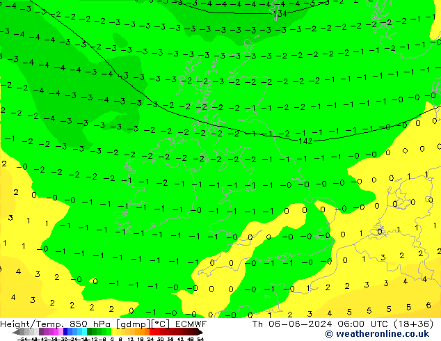 Z500/Rain (+SLP)/Z850 ECMWF gio 06.06.2024 06 UTC