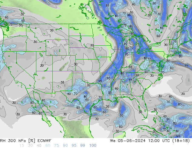 300 hPa Nispi Nem ECMWF Çar 05.06.2024 12 UTC