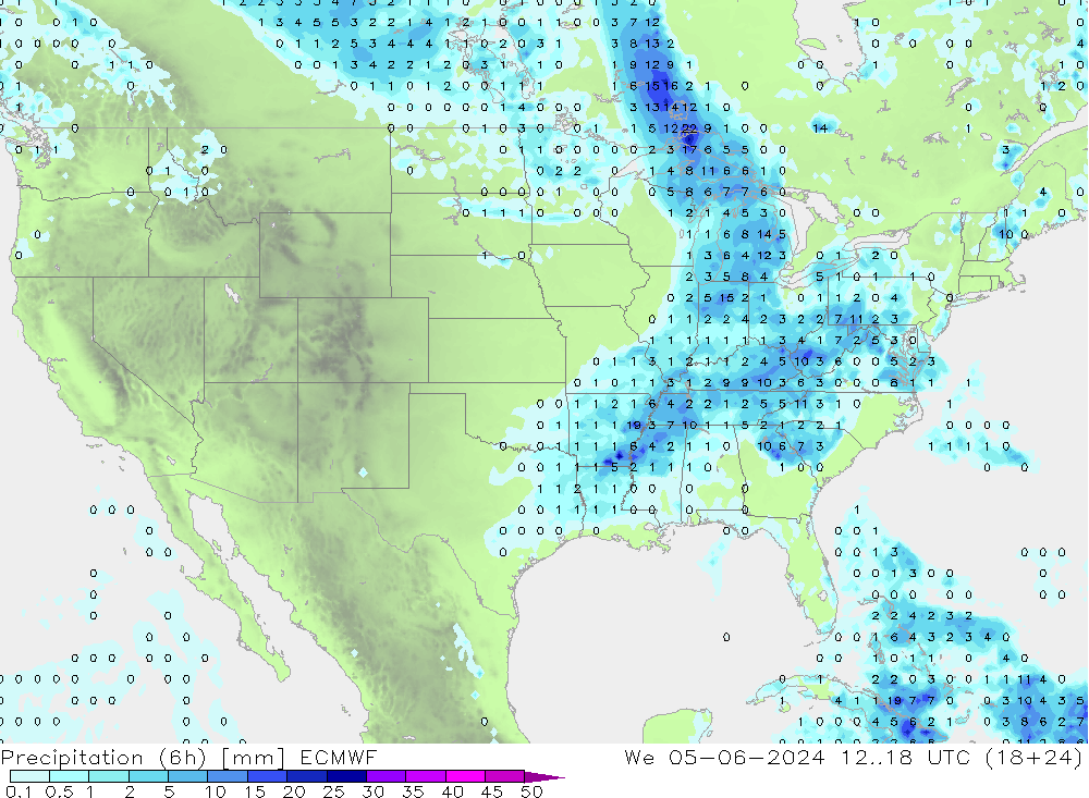 Z500/Rain (+SLP)/Z850 ECMWF śro. 05.06.2024 18 UTC