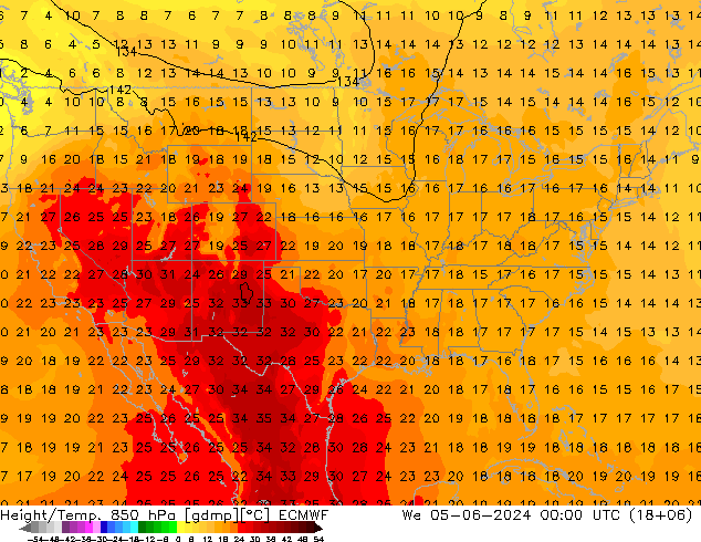 Z500/Rain (+SLP)/Z850 ECMWF We 05.06.2024 00 UTC