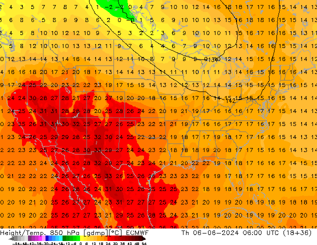 Z500/Yağmur (+YB)/Z850 ECMWF Per 06.06.2024 06 UTC