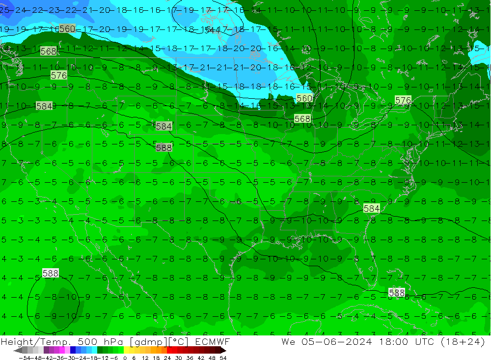 Z500/Rain (+SLP)/Z850 ECMWF śro. 05.06.2024 18 UTC