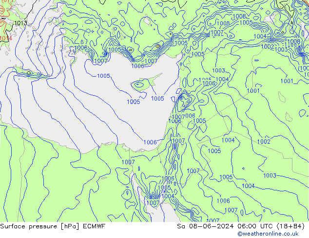 Yer basıncı ECMWF Cts 08.06.2024 06 UTC