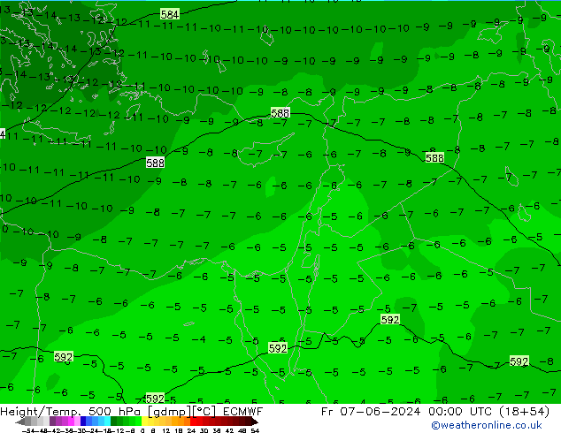 Z500/Rain (+SLP)/Z850 ECMWF Fr 07.06.2024 00 UTC