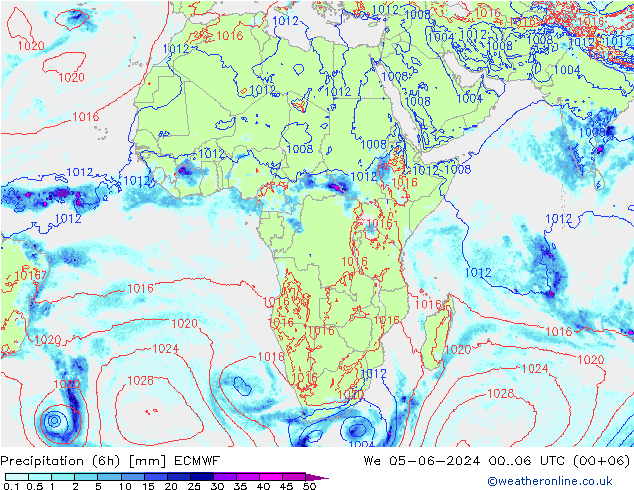 Z500/Rain (+SLP)/Z850 ECMWF We 05.06.2024 06 UTC