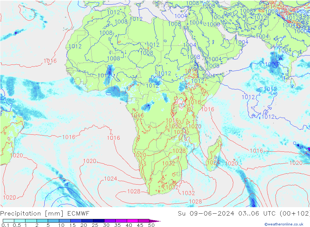 opad ECMWF nie. 09.06.2024 06 UTC