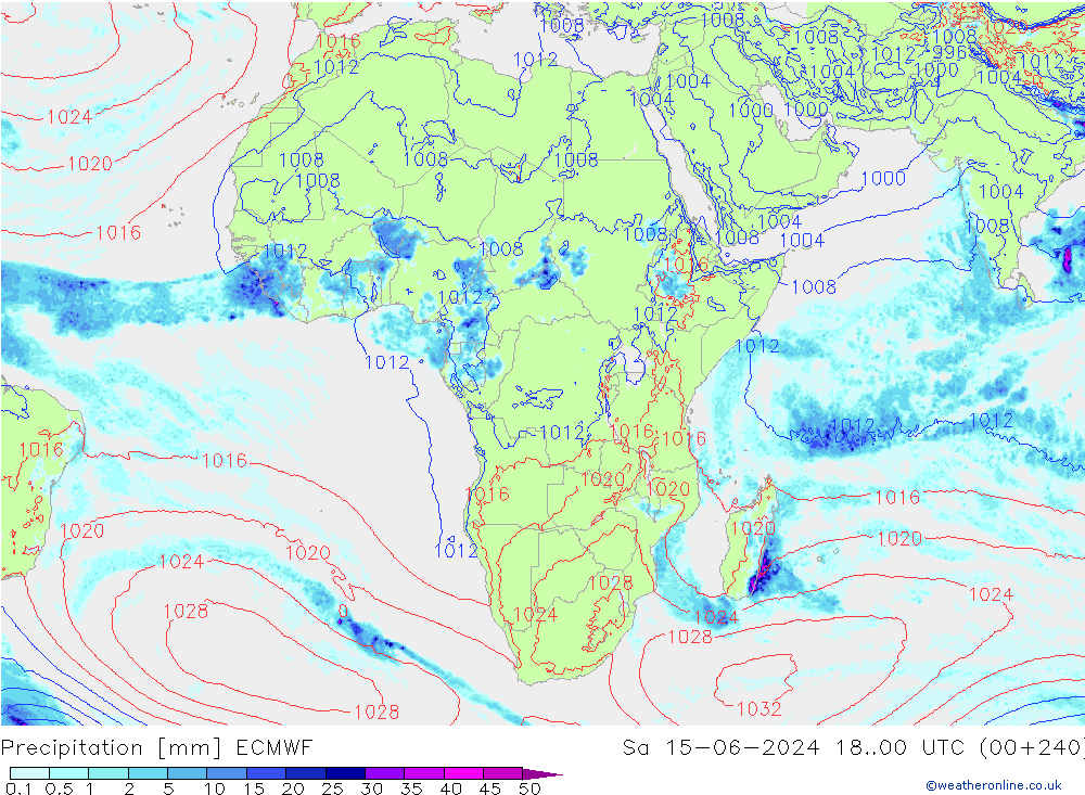 Precipitación ECMWF sáb 15.06.2024 00 UTC