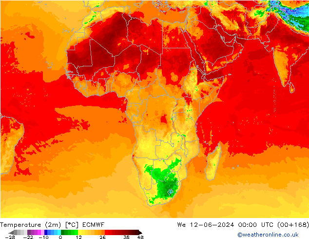 карта температуры ECMWF ср 12.06.2024 00 UTC