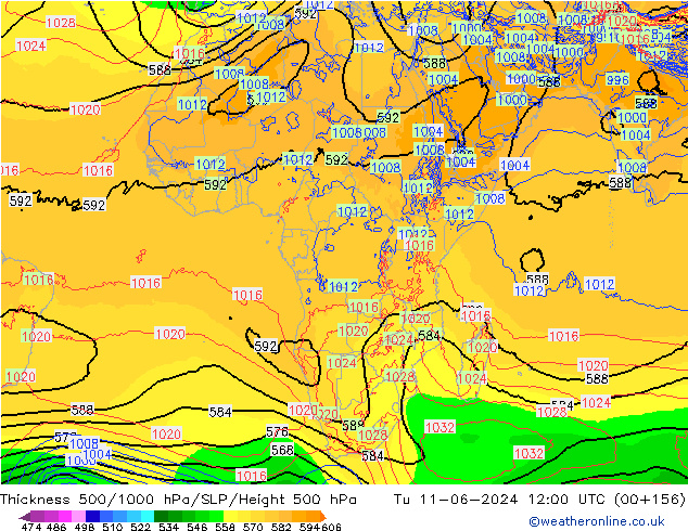 500-1000 hPa Kalınlığı ECMWF Sa 11.06.2024 12 UTC